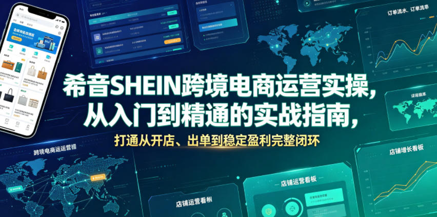 希音SHEIN跨境电商运营实操，从入门到精通的实战指南，打通从开店、出单到稳定盈利完整闭环