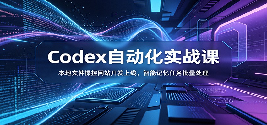 图片[1]-Codex自动化实战课：本地文件操控网站开发上线，智能记忆任务批量处理
